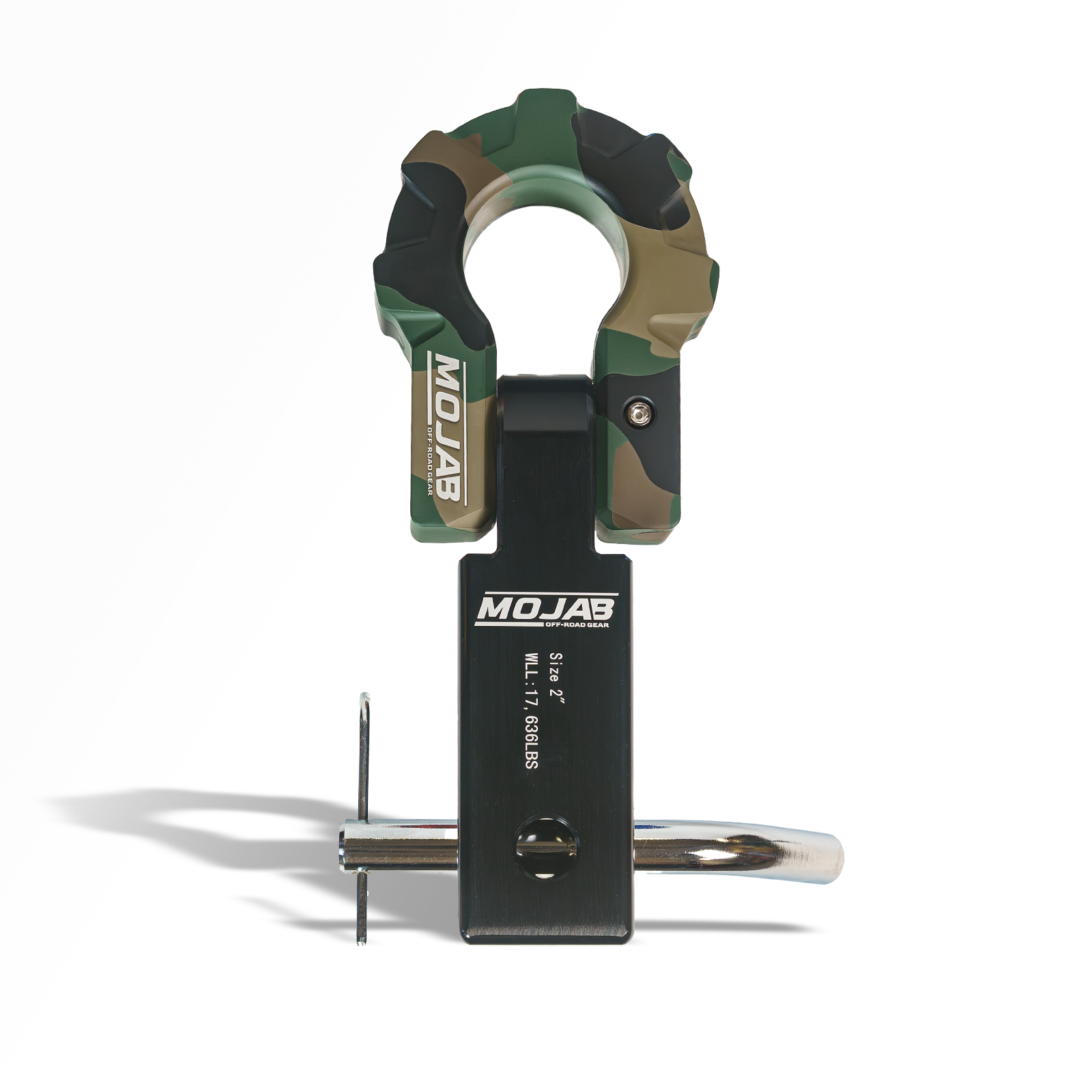 2" Aluminum Hitch Receiver with 9T Aluminum D-Ring Shackle – Ceramic Coated
