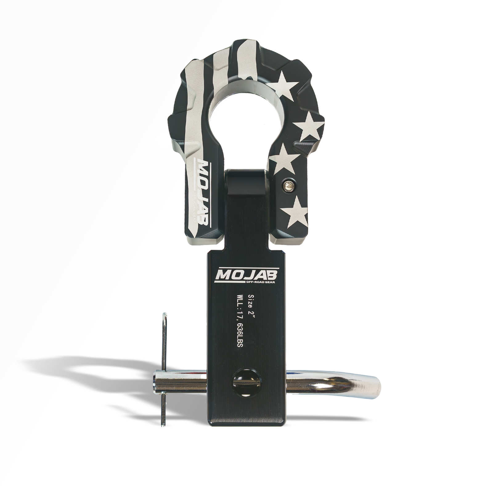 2" Aluminum Hitch Receiver with 9T Aluminum D-Ring Shackle – Ceramic Coated