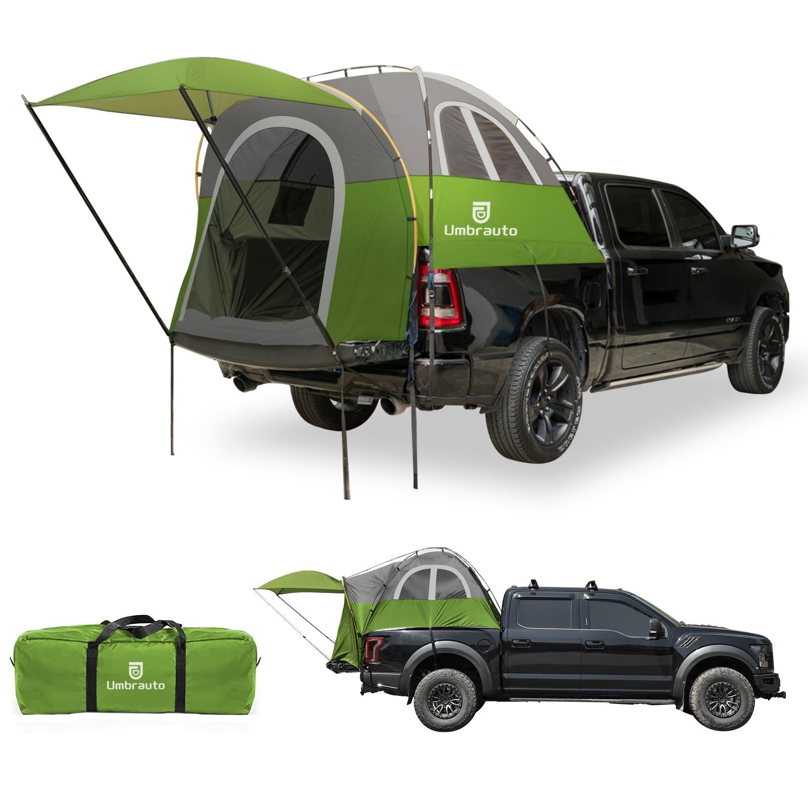 Umbrauto Truck Bed Tent with Awning – Waterproof 2-3 Person Pickup Camping Tent (6.4–6.7 ft Beds)