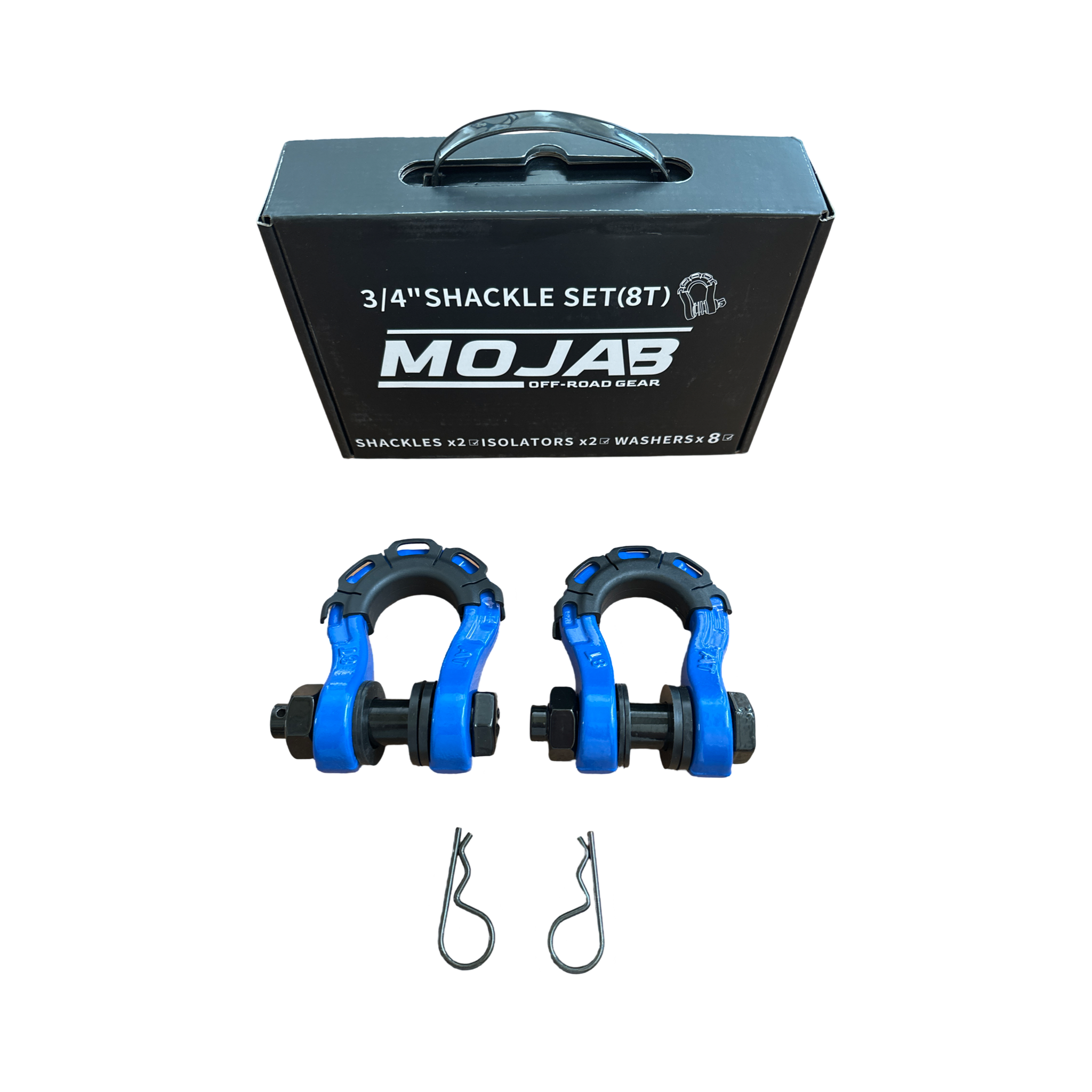 3/4" Forged Steel D-Ring Shackles (8 Ton) – Recovery Shackle Set (Pair)
