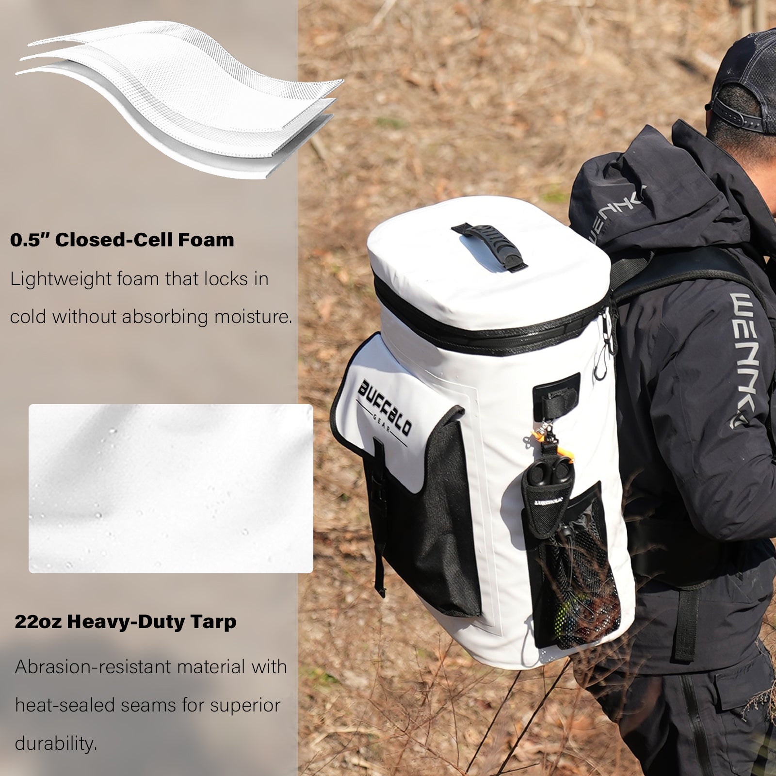 Buffalo Gear 31QT Leakproof Fishing Cooler Backpack