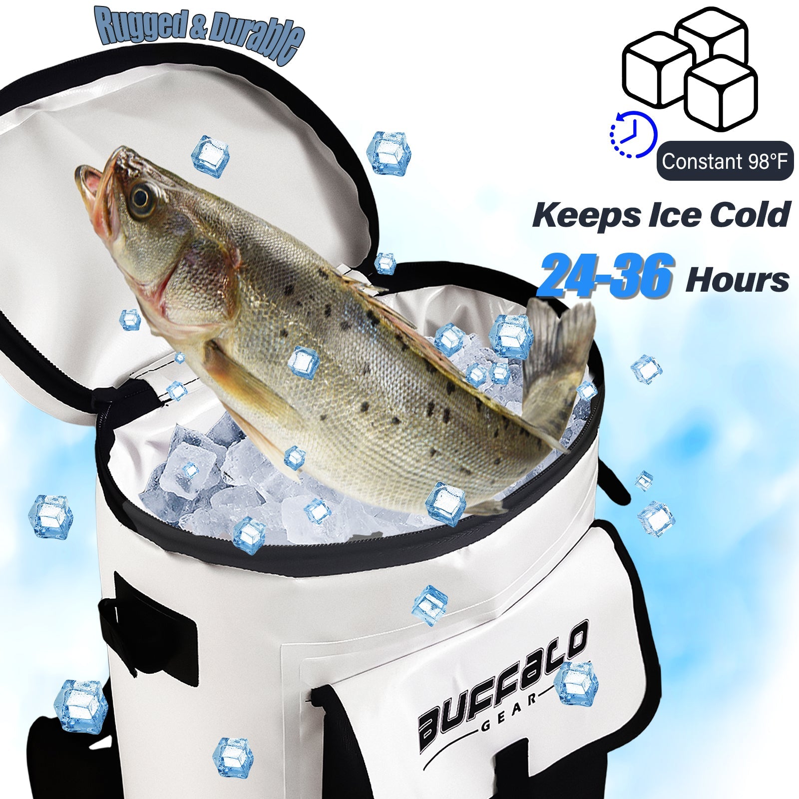Buffalo Gear 31QT Leakproof Fishing Cooler Backpack