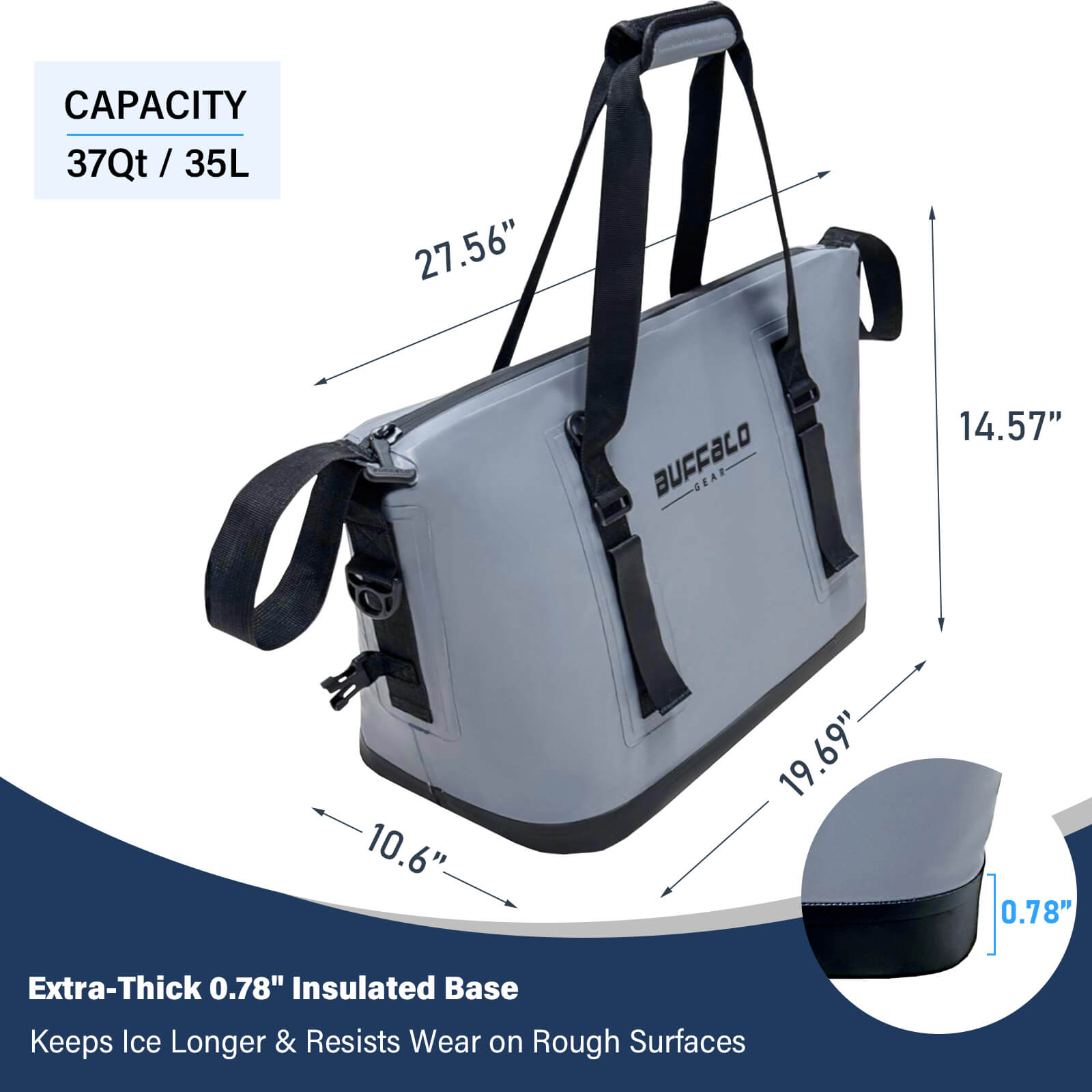 Buffalo Gear 37QT Insulated Fishing Cooler Bag
