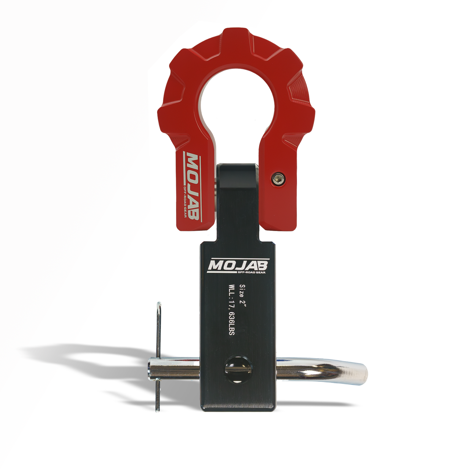 2" Aluminum Hitch Receiver with 9T Aluminum D-Ring Shackle – Ceramic Coated