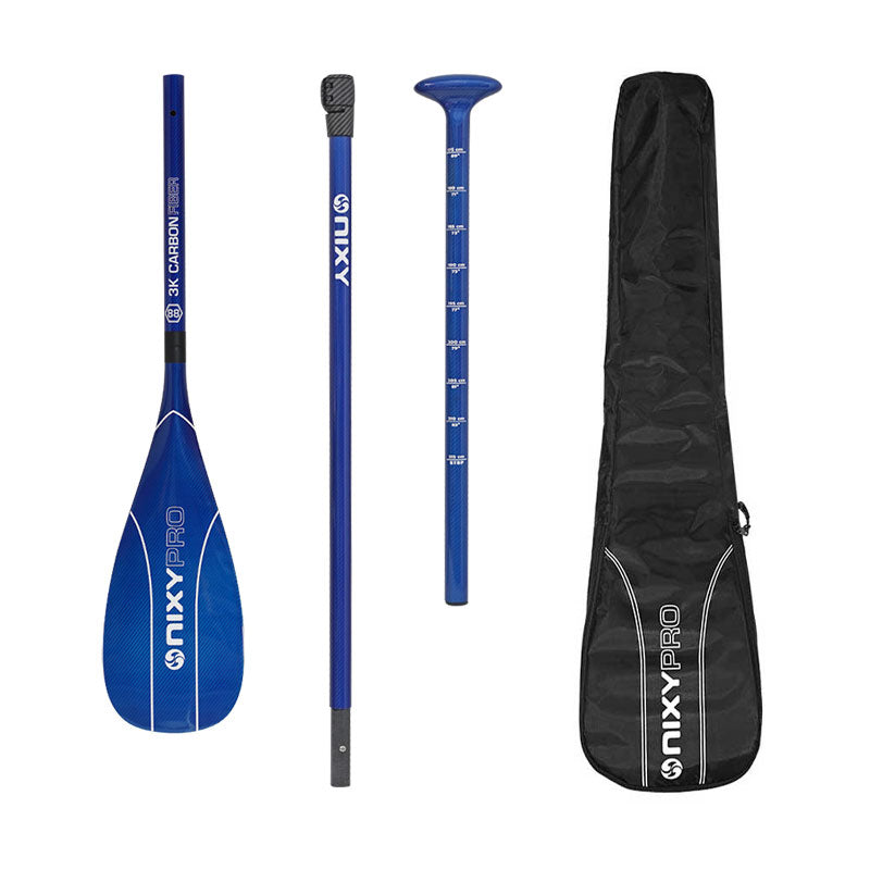 NIXY 100% 3K Carbon Fiber SUP Pro Paddle – 3-Piece Adjustable Performance Paddle