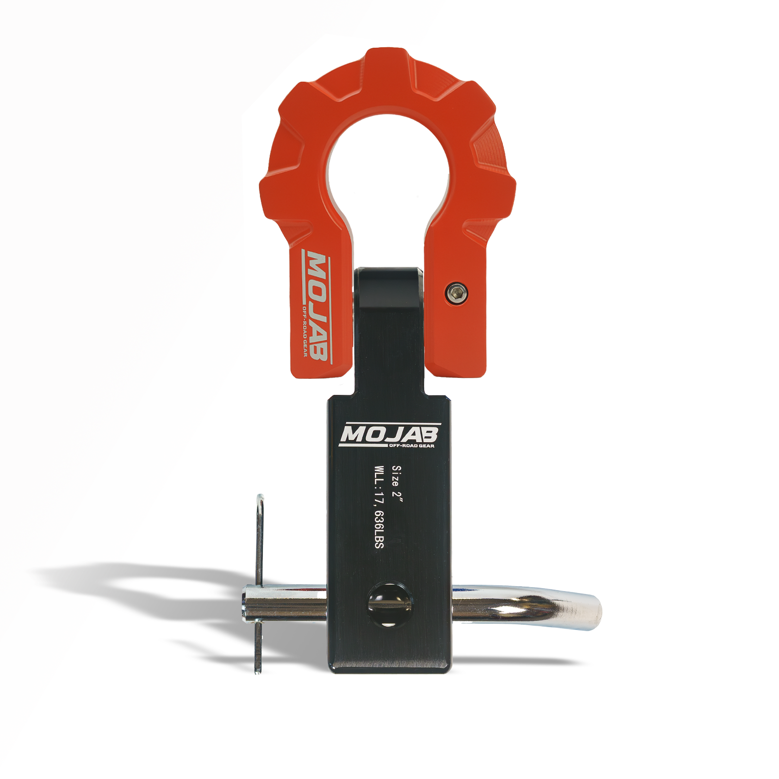 2" Aluminum Hitch Receiver with 9T Aluminum D-Ring Shackle – Ceramic Coated