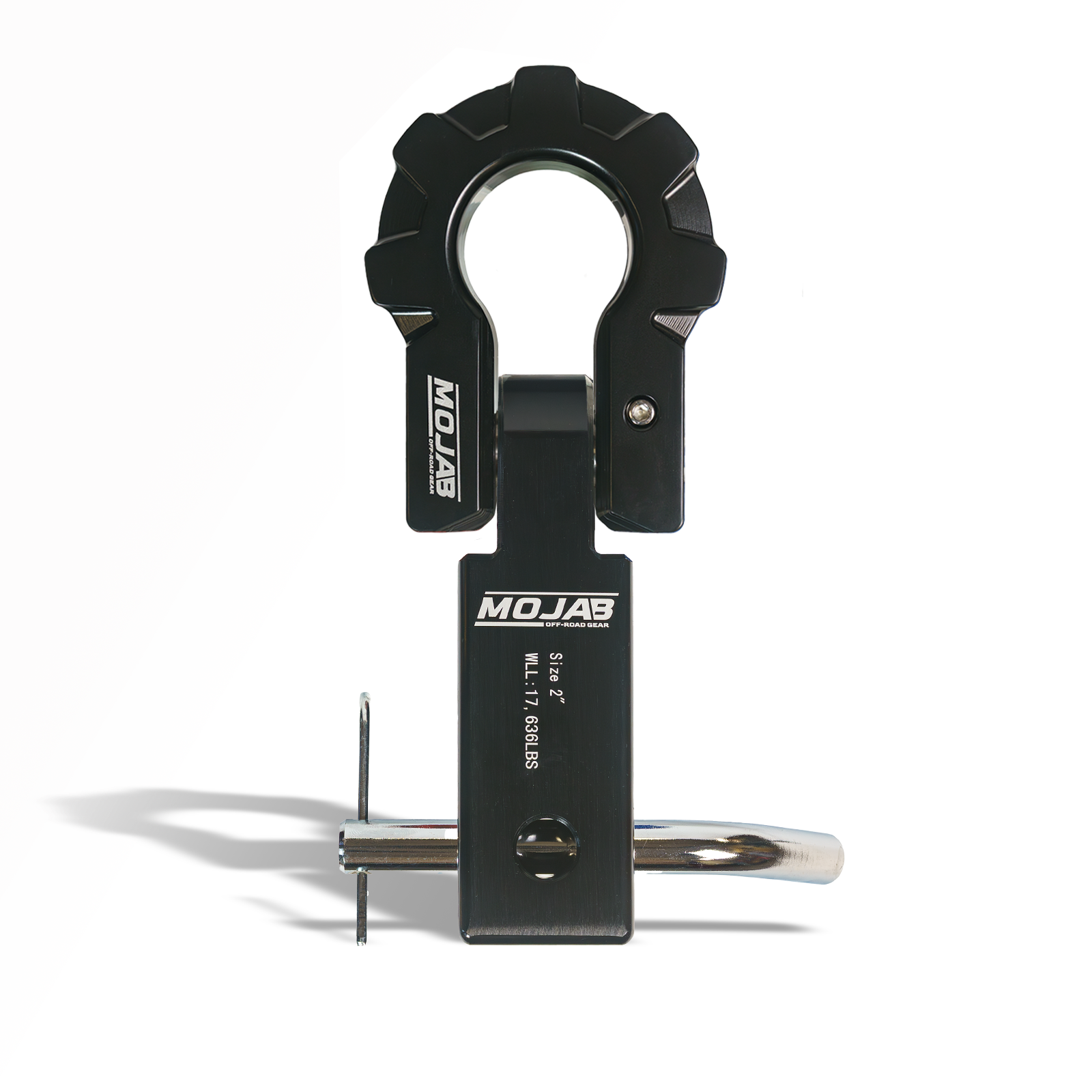 2" Aluminum Hitch Receiver with 9T Aluminum D-Ring Shackle – Ceramic Coated