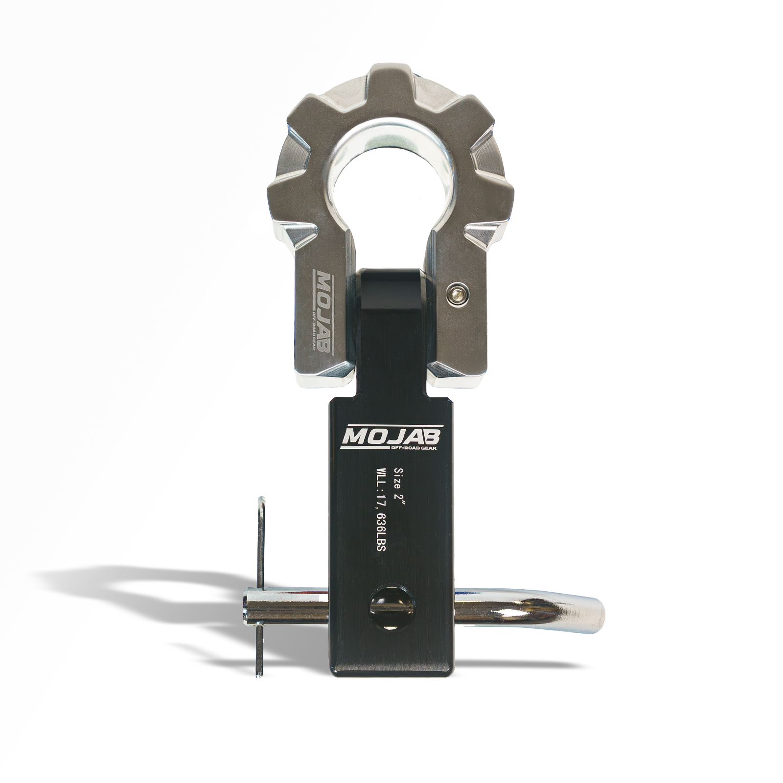 2" Aluminum Hitch Receiver with 9T Aluminum D-Ring Shackle – Ceramic Coated