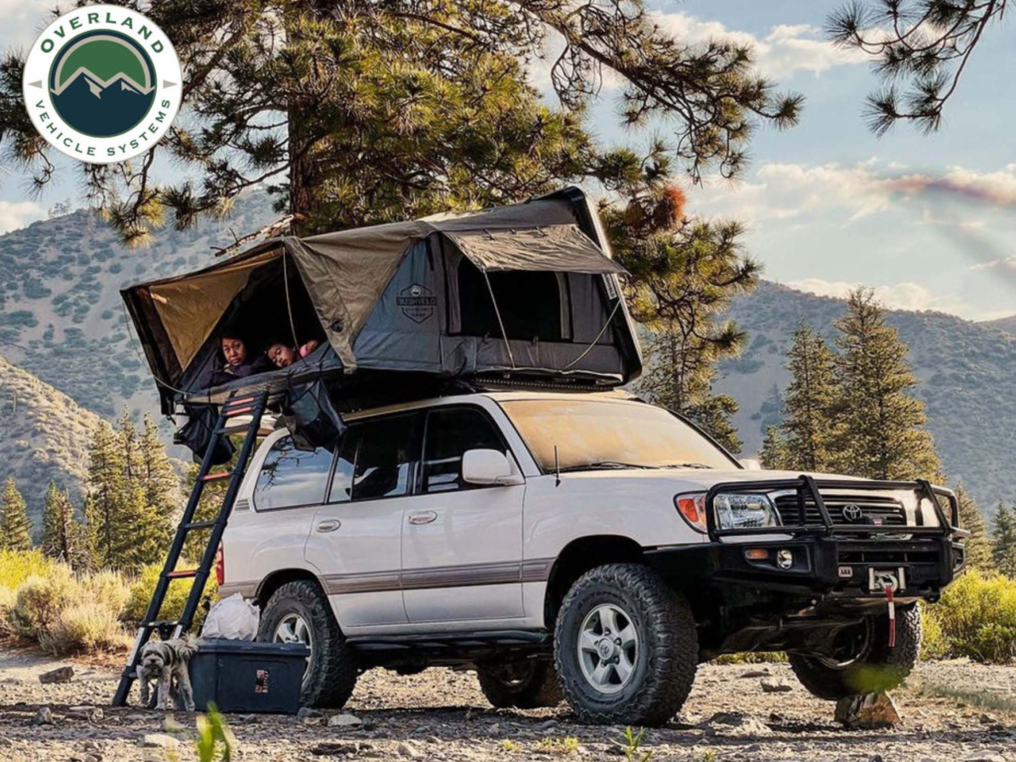 Overland Vehicle Systems Bushveld Rooftop Tent – 4+ Person Hard Shell Roof Top Tent