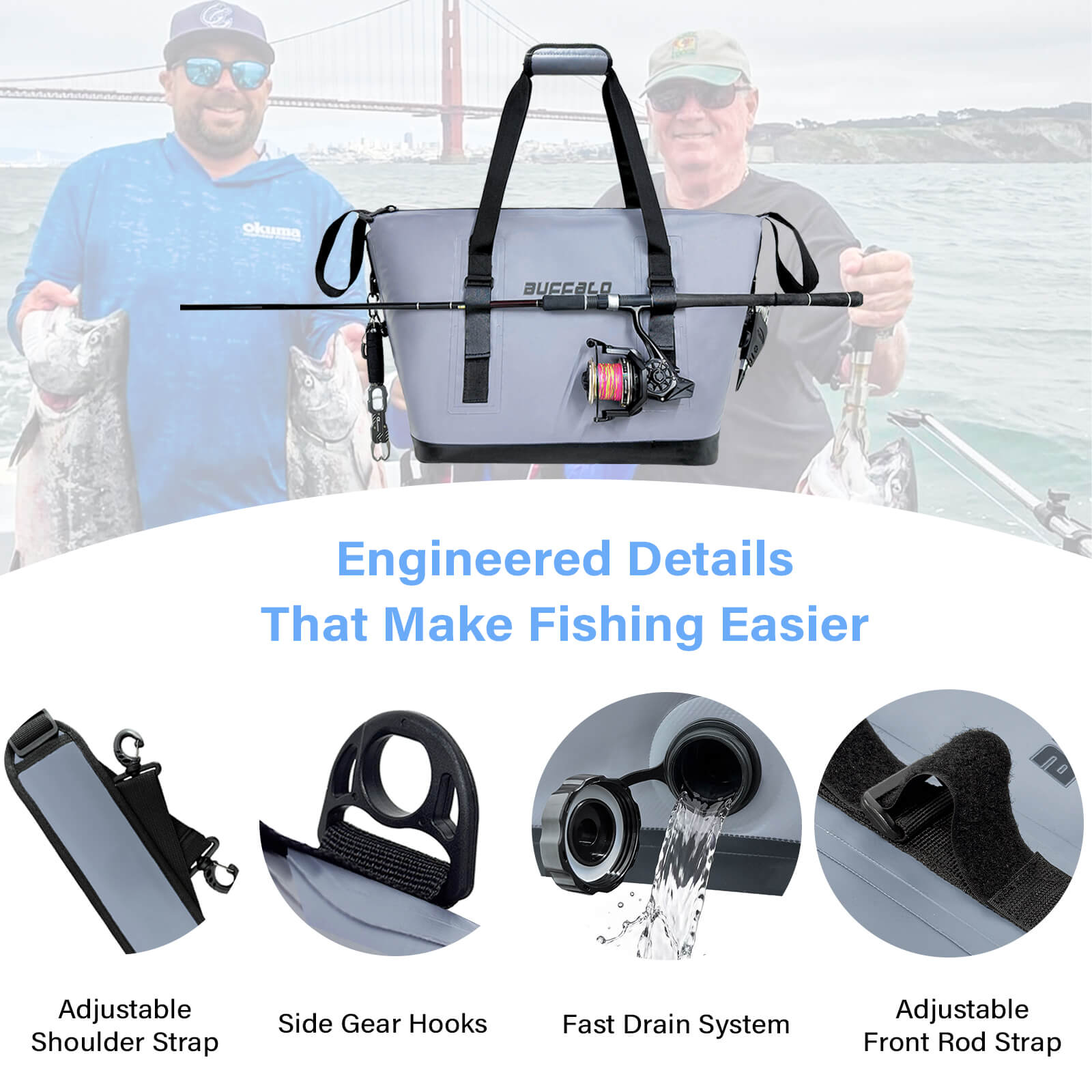 Buffalo Gear 37QT Insulated Fishing Cooler Bag