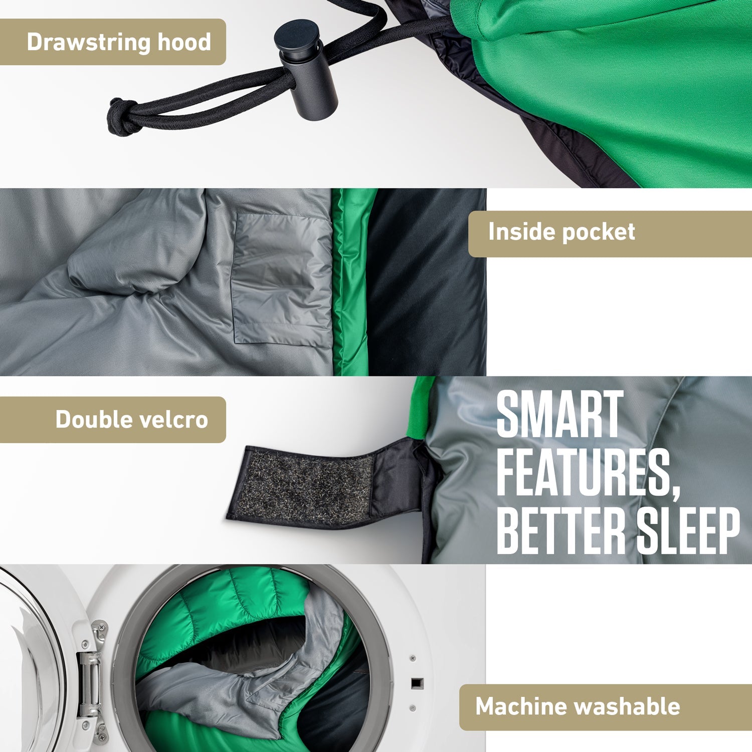 XXL Sleeping Bag for Big & Tall Campers – 30°F Cold Weather Rated