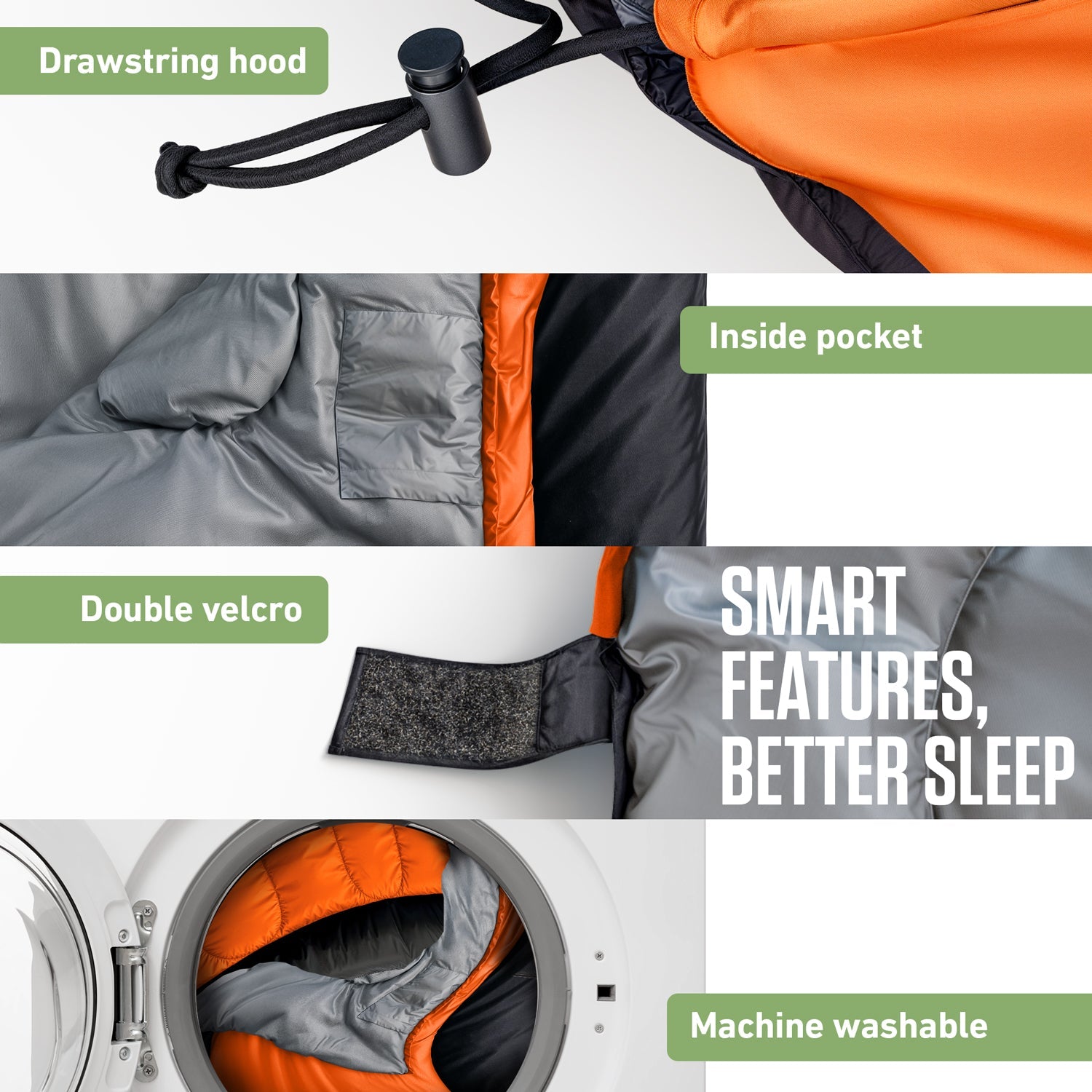 XXL Sleeping Bag for Big & Tall Campers – 30°F Cold Weather Rated