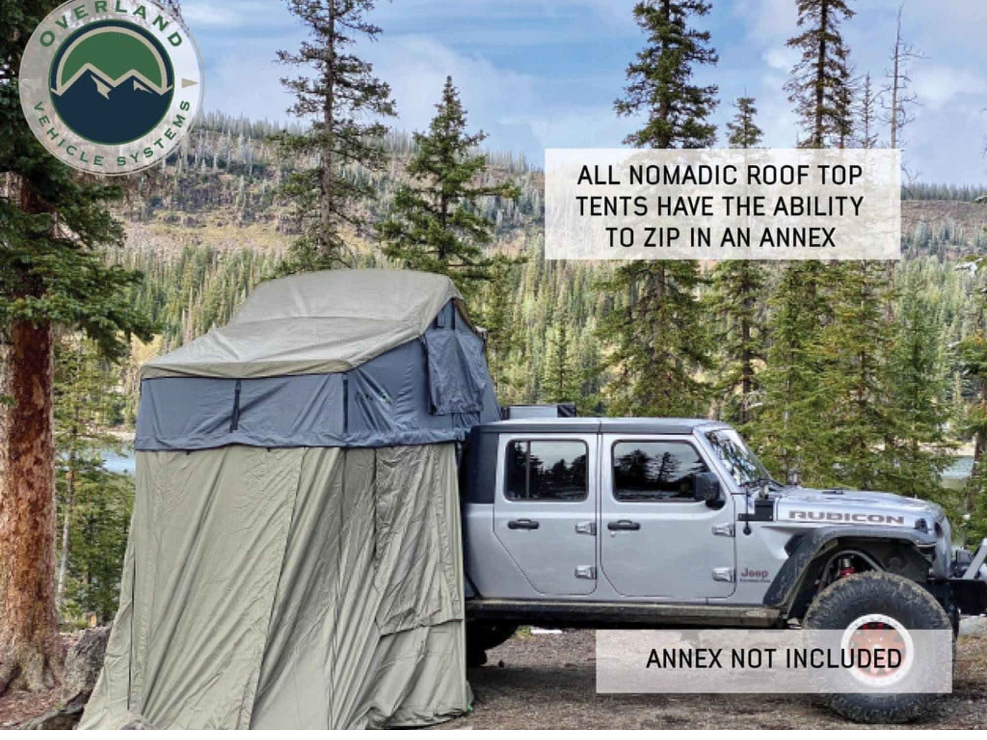 Overland Vehicle Systems Nomadic 4 Rooftop Tent – 4 Person Soft Shell Roof Top Tent