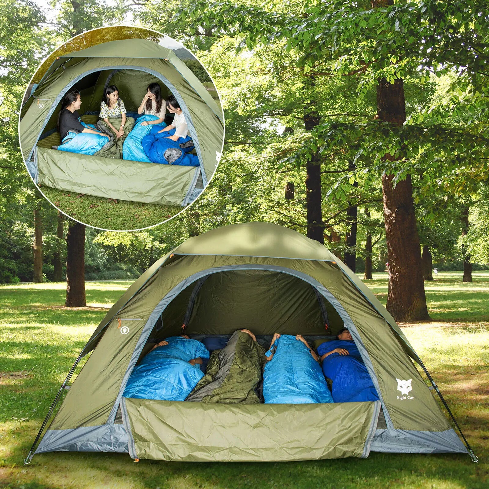 Night Cat Backpacking Tent – 1, 2, 3 & 4 Person Waterproof Camping Tent