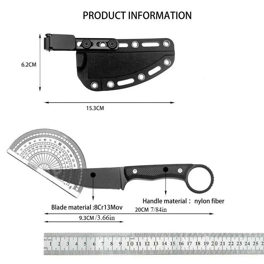 Fixed Blade Outdoor Knife – 8Cr13Mov Steel Blade