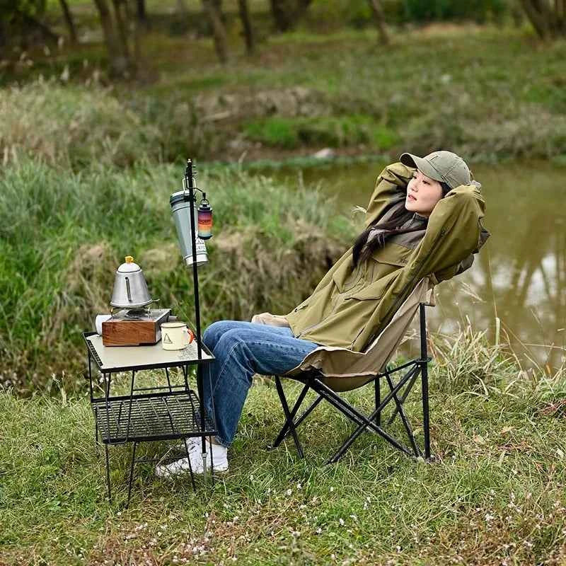 Outdoor Folding Moon Chair Portable Chair Camping Chair Picnic Gear Fishing Small Horse Stool Student Sketching
