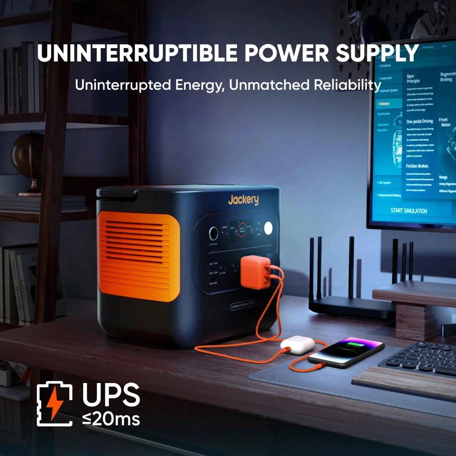 Jackery Explorer 2000 v2 Portable Power Station with 200W Solar Panel