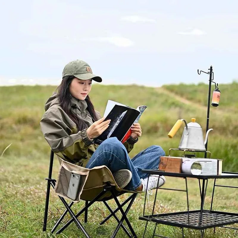 Outdoor Folding Moon Chair Portable Chair Camping Chair Picnic Gear Fishing Small Horse Stool Student Sketching