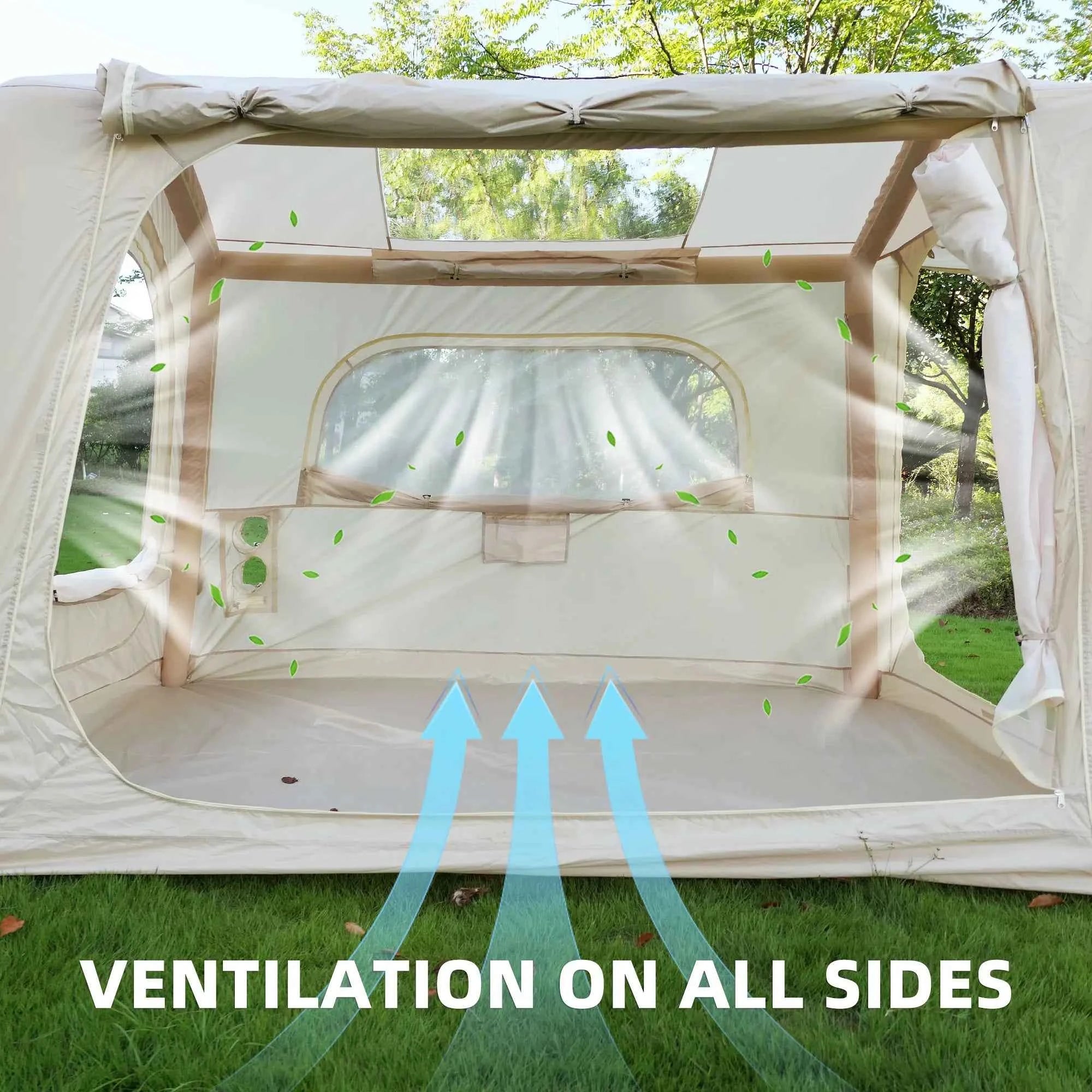 Inflatable Glamping Tent – 4/6/8 Person Waterproof Air Tent