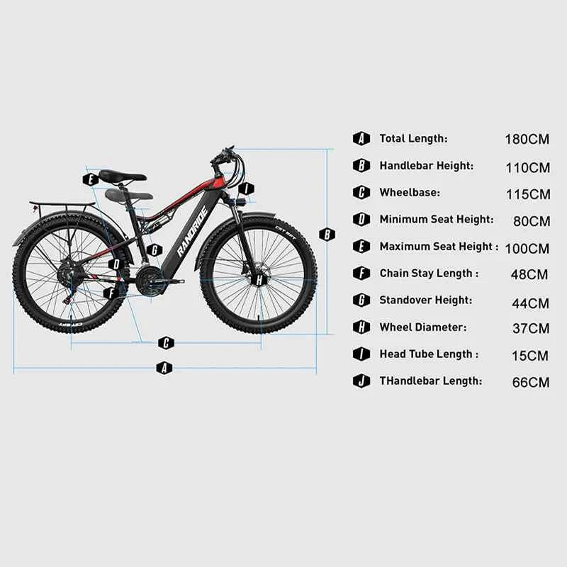 RANDRIDE YG90 1000W Electric Mountain Bike