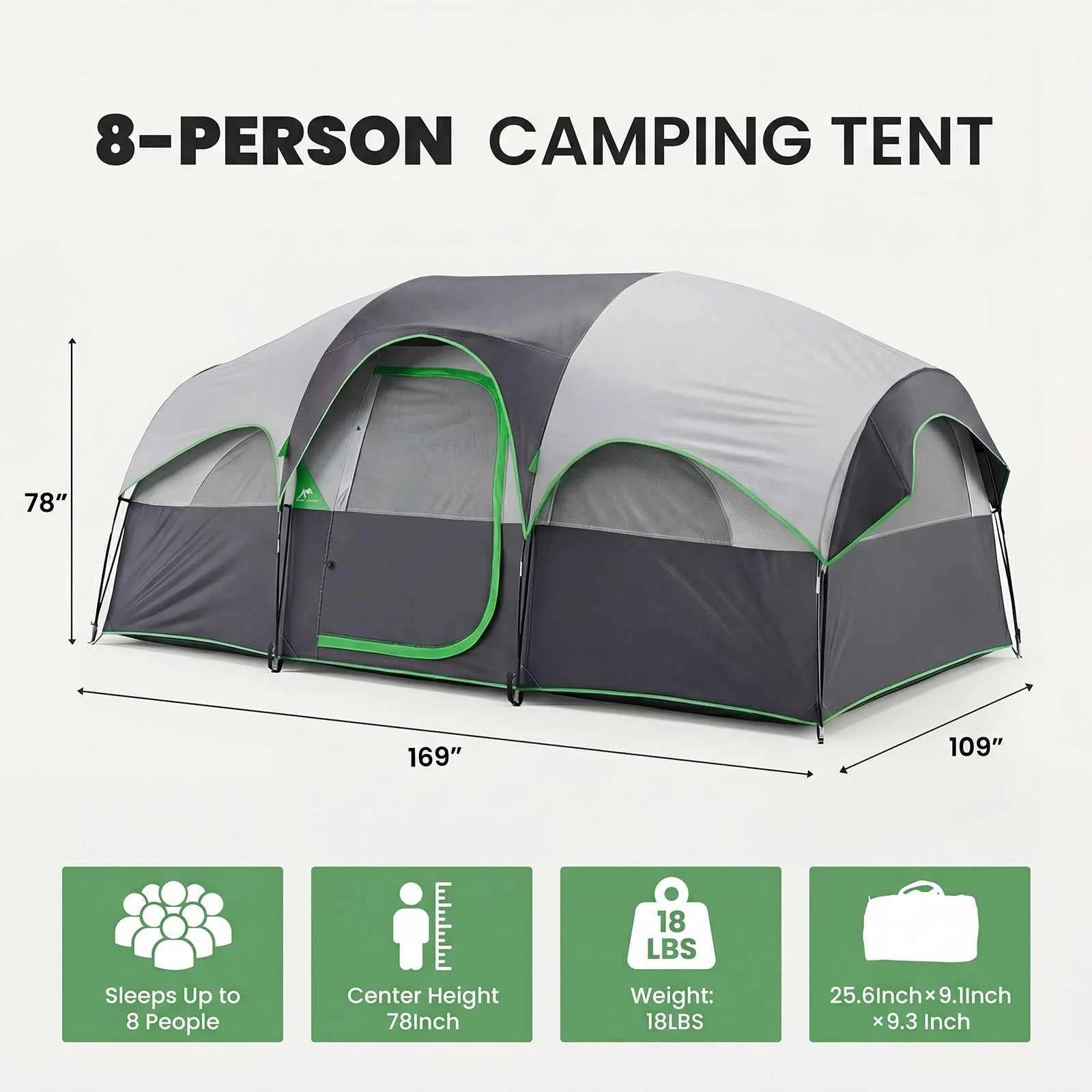 JHK Outdoor 8-Person Instant Camping Tent