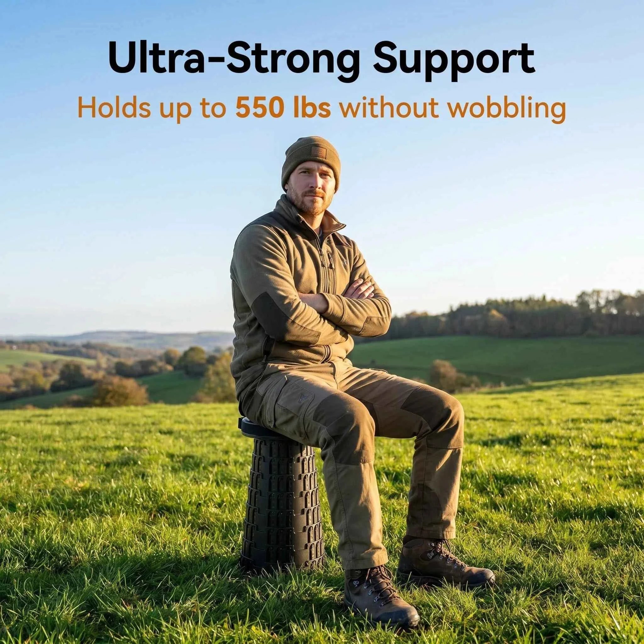 Adjustable Collapsible Camping Stool – Portable Retractable Outdoor Seat
