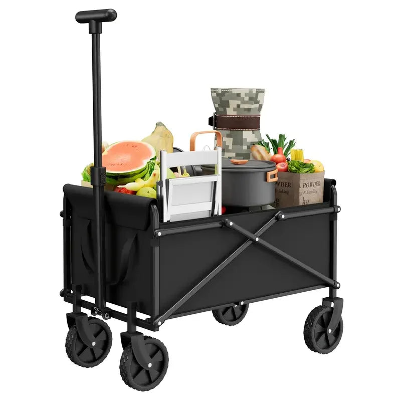 Heavy-Duty Folding Wagon Cart – All-Terrain Collapsible Utility Wagon