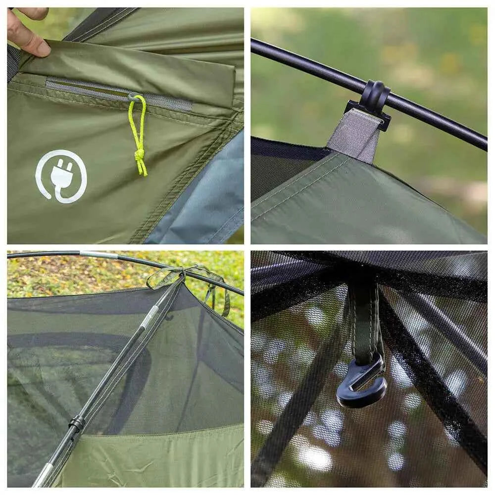 Night Cat Camping Tents 1 2 3 4 Persons with Unique Rainfly Backpacking Tent Easy Clip Setup Double Layers 2 Doors Waterproof Lightweight