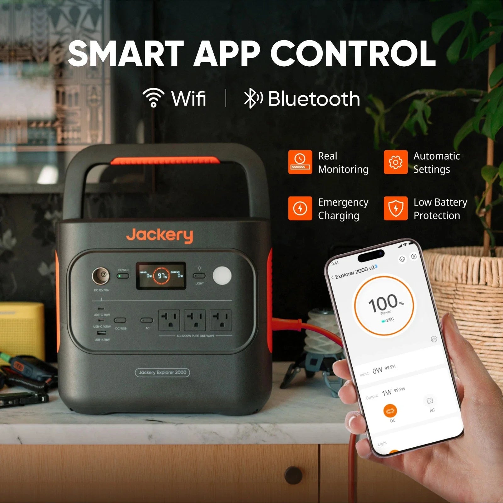 Jackery Explorer 2000 v2 Portable Power Station with 200W Solar Panel