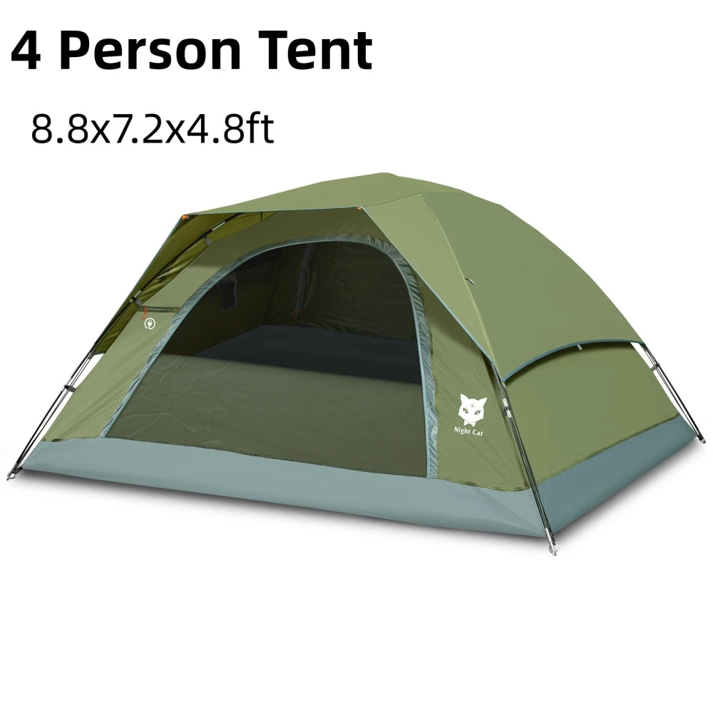 Night Cat Backpacking Tent – 1, 2, 3 & 4 Person Waterproof Camping Tent