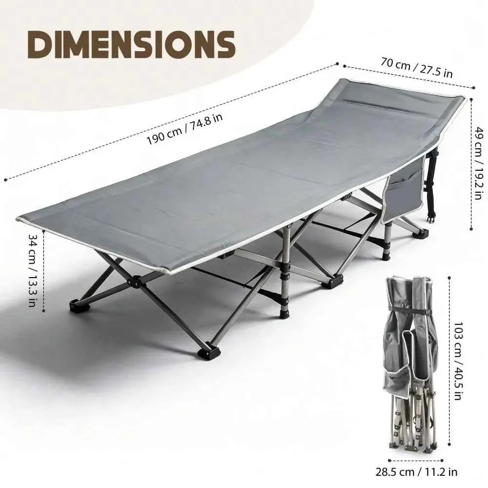 Heavy-Duty Portable Camping Cot with Mattress