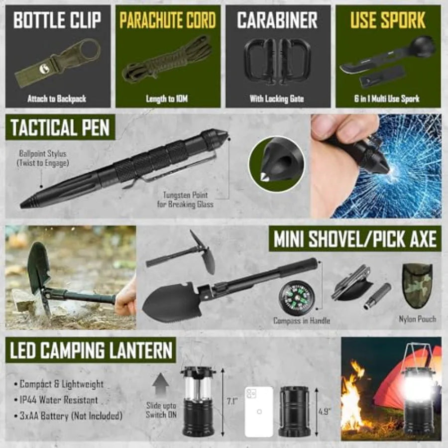 Survival Kit 268-Piece Emergency Survival & First Aid Kit