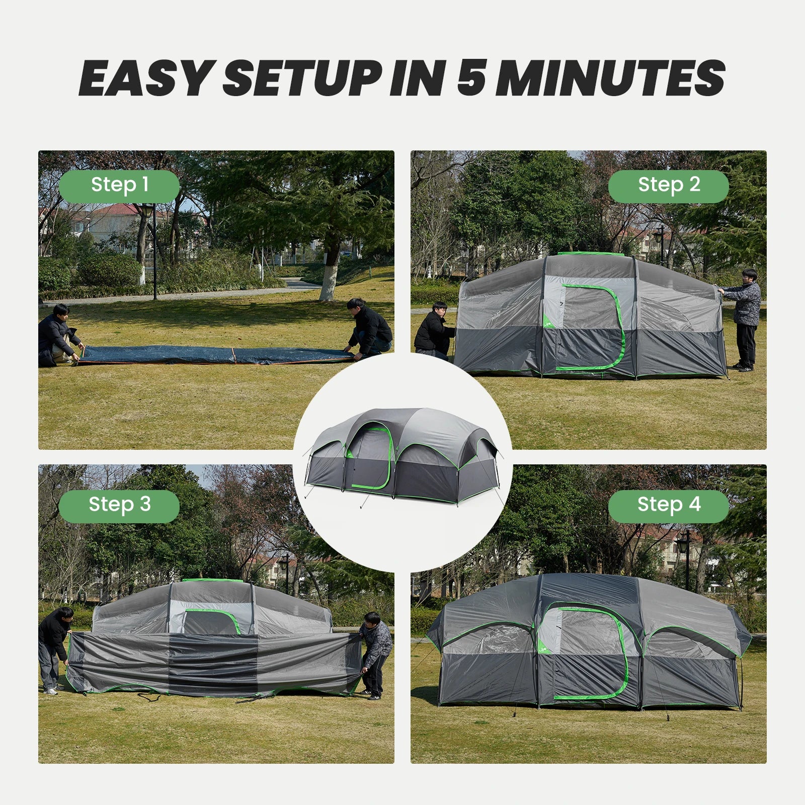JHK Outdoor 8-Person Instant Camping Tent