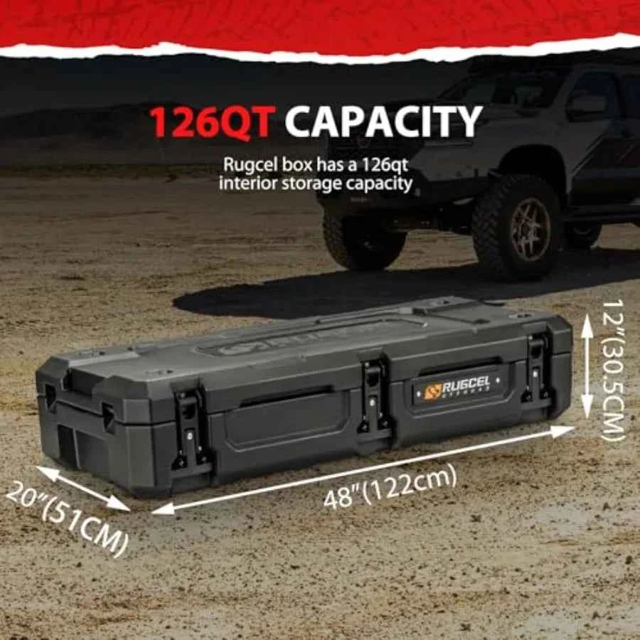 126 Quart Waterproof Dry Storage Box for Camping Road Trips Heavy-Duty Overland Off-Road Vehicle Trunk Roof Rack Storage Case B