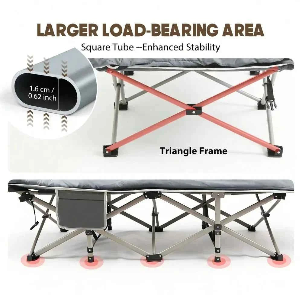 Heavy-Duty Portable Camping Cot with Mattress