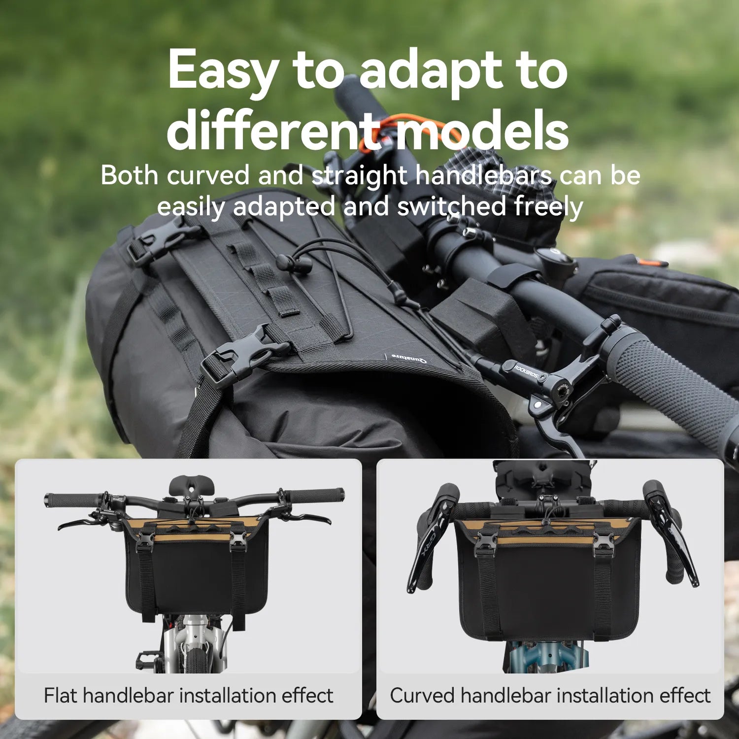 Adjustable Handlebar Cradle Bike Bag Mount – Universal Bikepacking Front Rack System