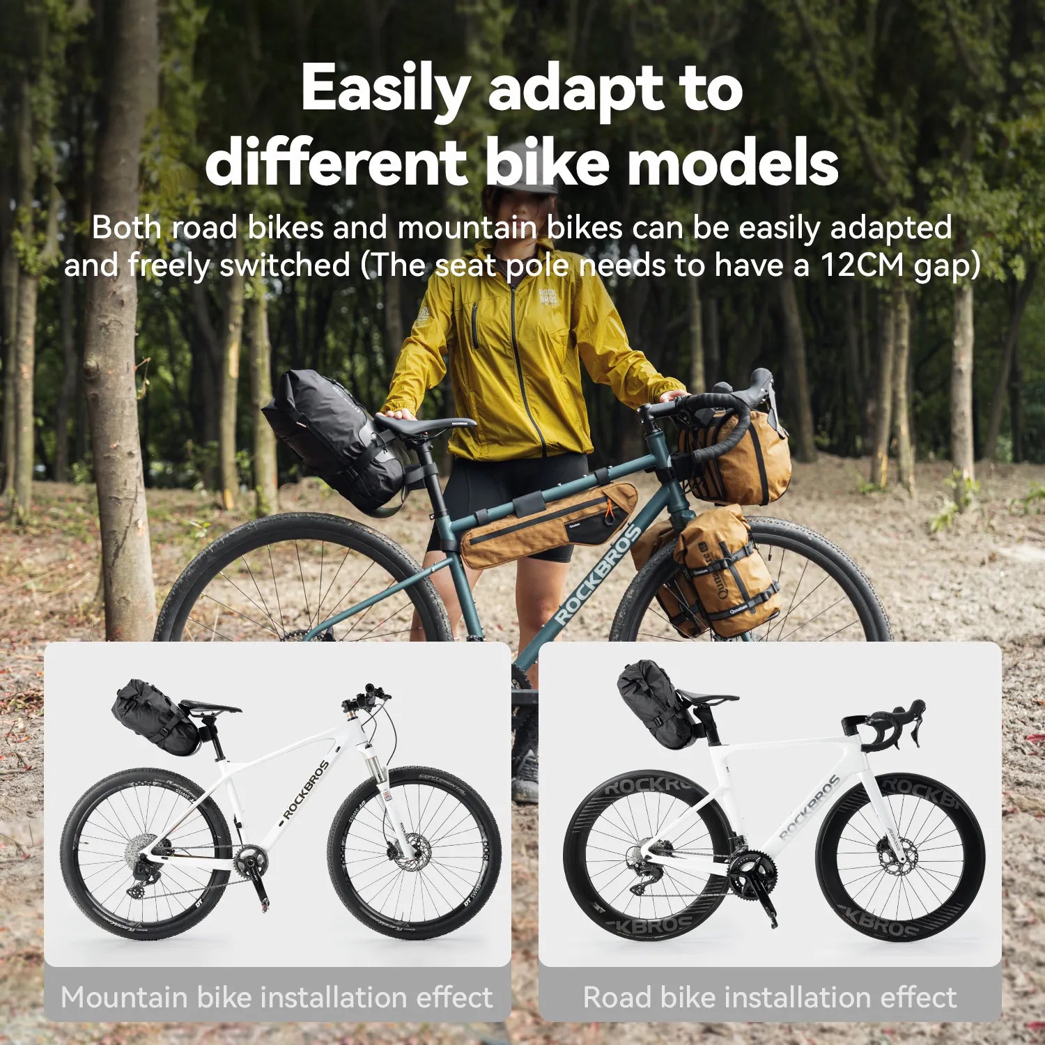 Waterproof Lightweight Bike Tail Bag Support Rack – Universal Bikepacking Rear Rack