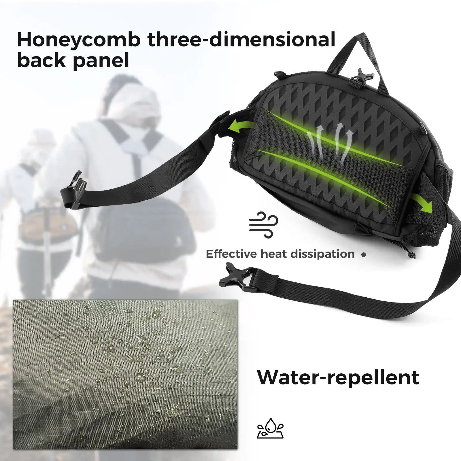 Qunature Lightweight Outdoor Sling Pack & Waist Bag – 7.9L