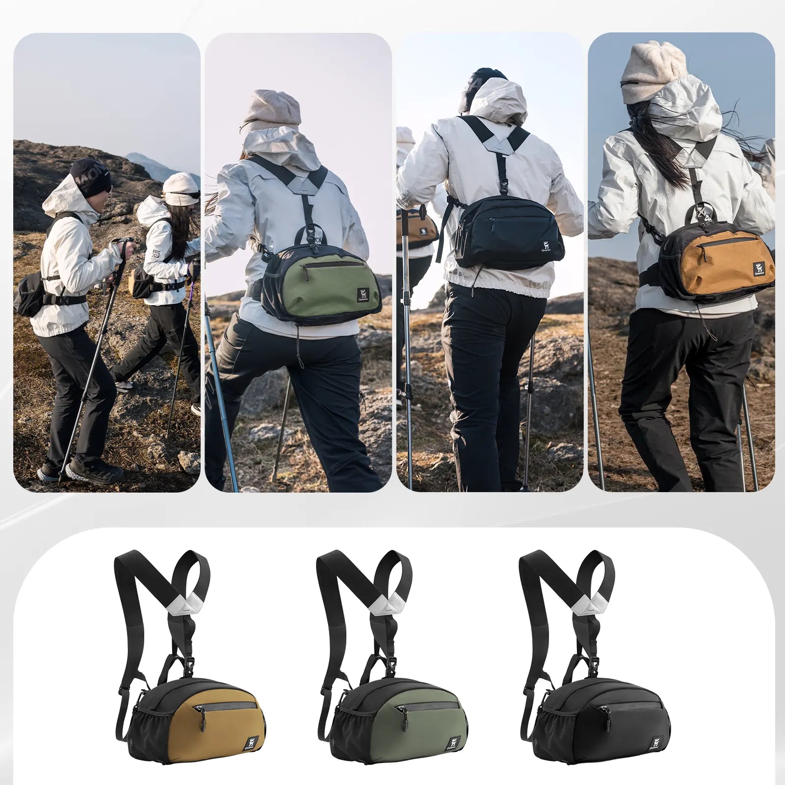 Qunature Lightweight Outdoor Sling Pack & Waist Bag – 7.9L