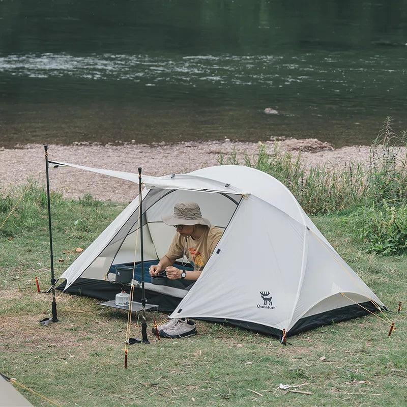 Lightweight 2-Person Rainproof Camping Tent with Aluminum Poles