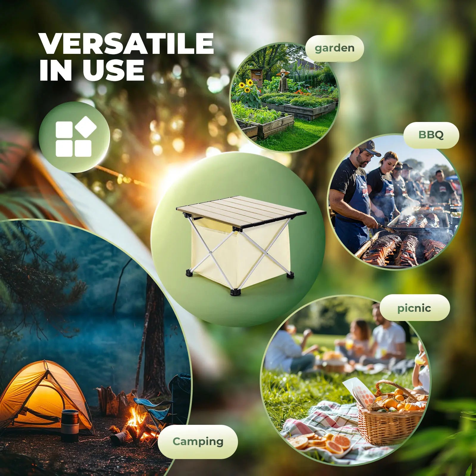 Qunature TrailTable™ Ultralight Foldable Aluminum Camping Table