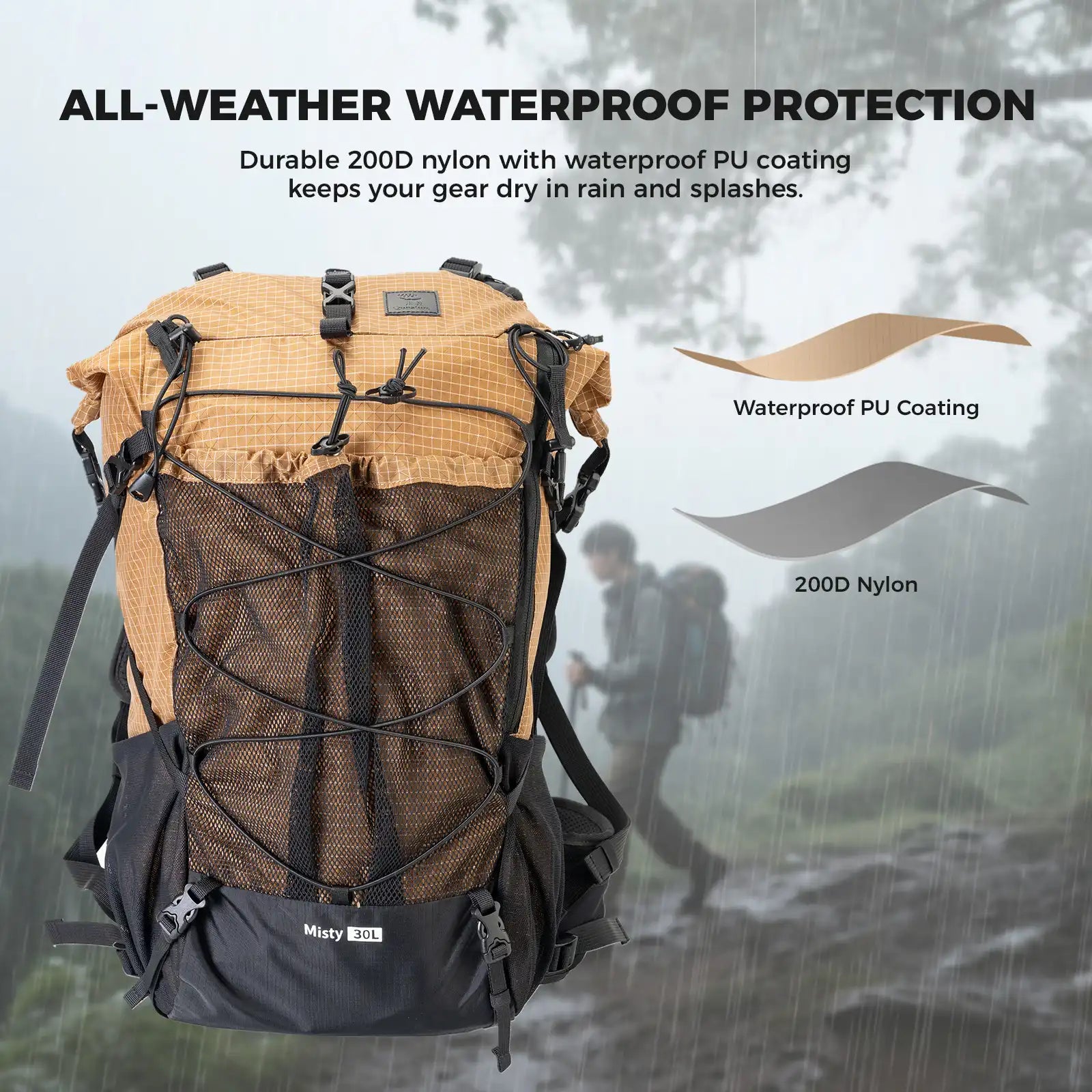 Qunature 35L Waterproof Hiking Backpack