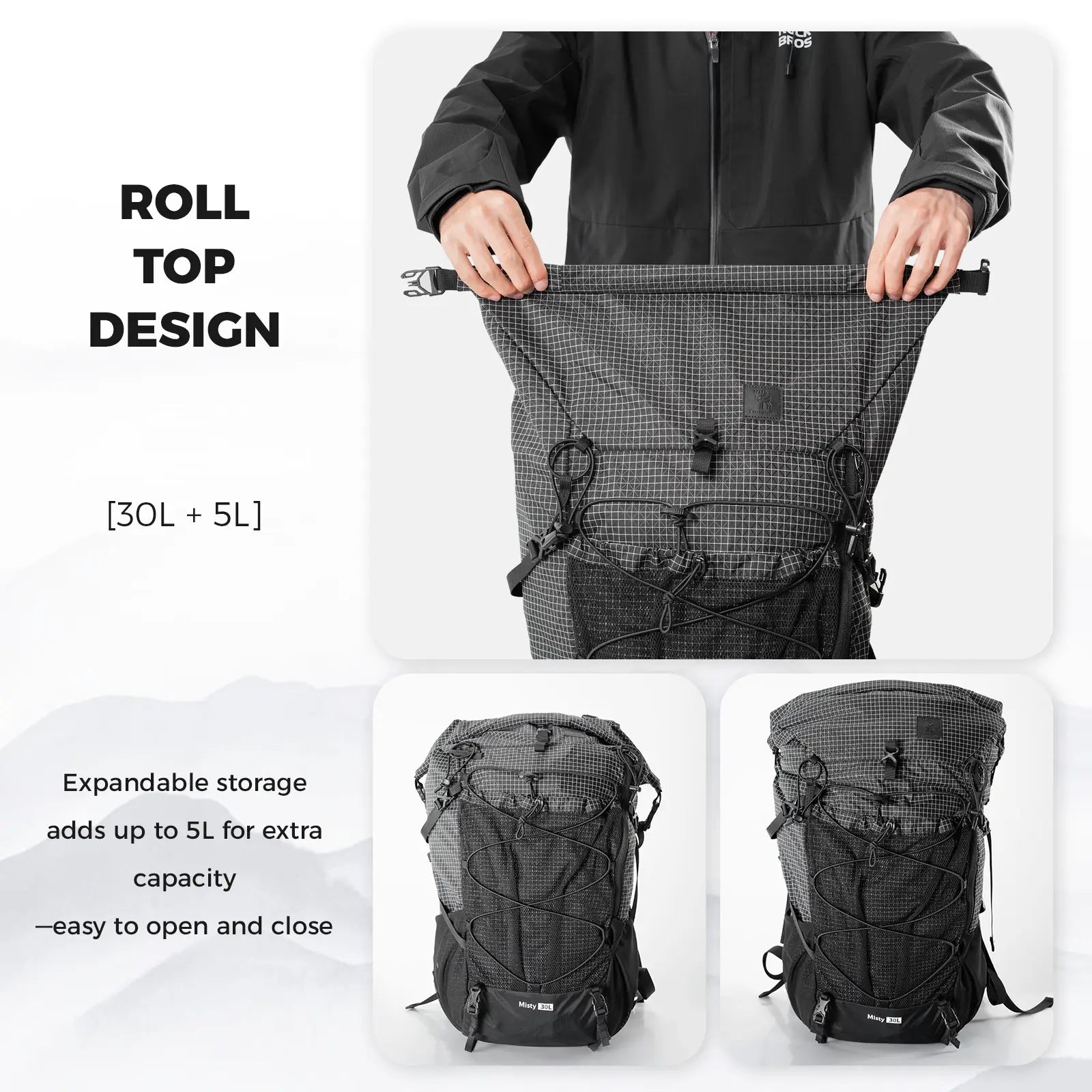 Qunature 35L Waterproof Hiking Backpack